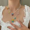 Boho Sweet Playful Colorful Dopamine Cartoon Mushroom Exquisite Creative Necklace for Women Cute Small Fresh Jewelry Accessories