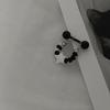 Women's Surgical Steel White Black Bead Two-Way Piercing