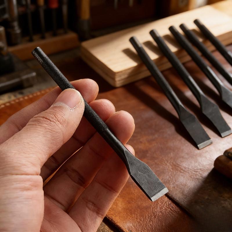 6pcs Leather Punch Set 3-12mm Flat Tip Straight Punch Hollow Cutter DIY Leather Craft Tool Belt Hole Punch Hand Tool Set
