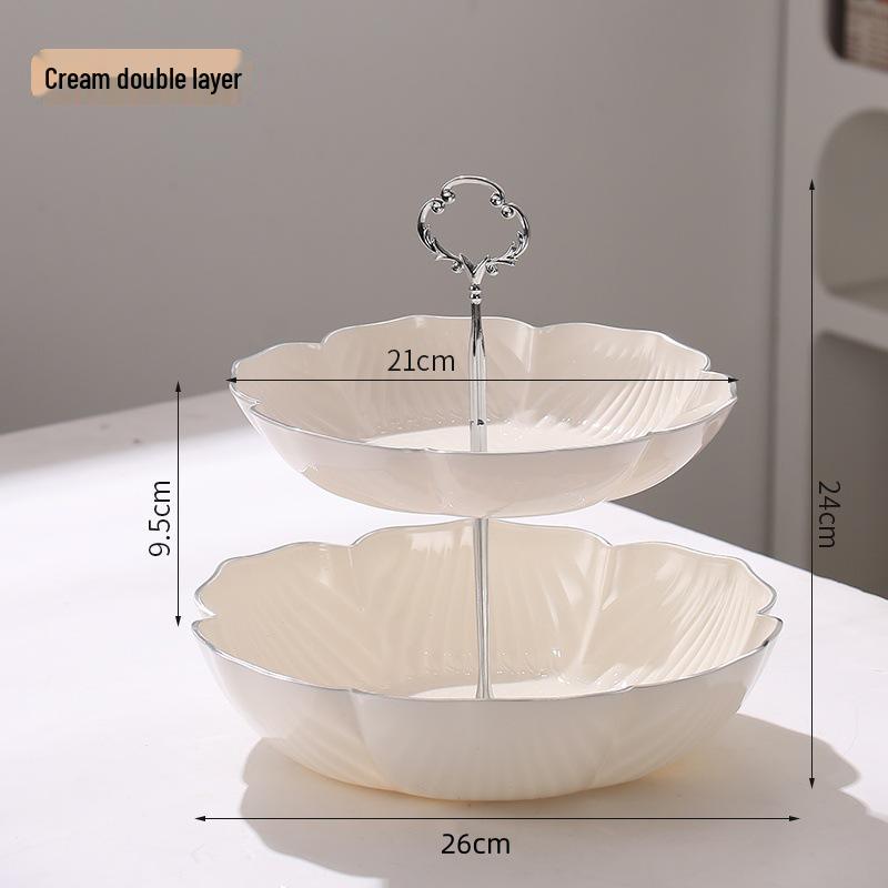 Exquisite Bear Fruit Plate: Multi-Layer Dessert & Candy Display for Luxurious Living Rooms.