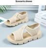 Women's Summer Fly-Knit Breathable Open-Toe Sandals & Slippers, Polyurethane Lightweight Design