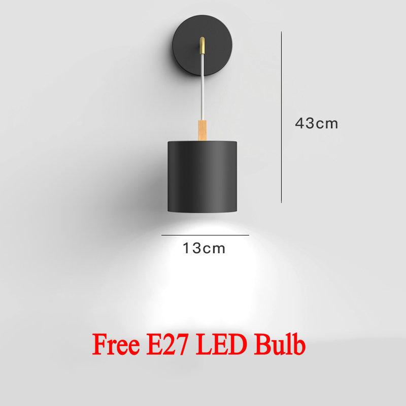 Modern Indoor LED Wall Lamp Black White Gray Bedroom Bedside Wall Light Aisle Corridor Single Head Wall Lamp Luminaire Sconce