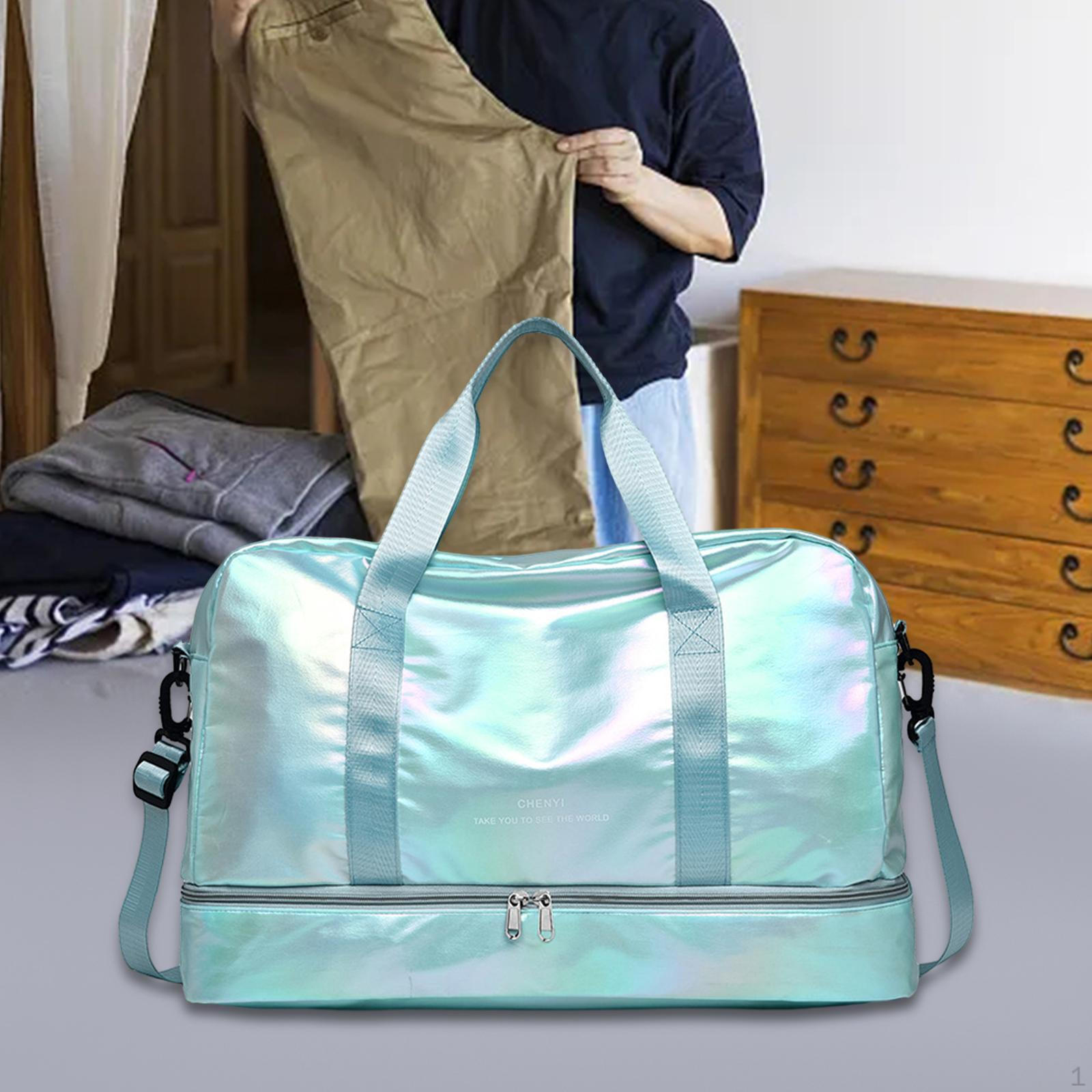 

Дорожная сумка багаж прочный плечевой для коротких поездок фитнеса рыбалки синий