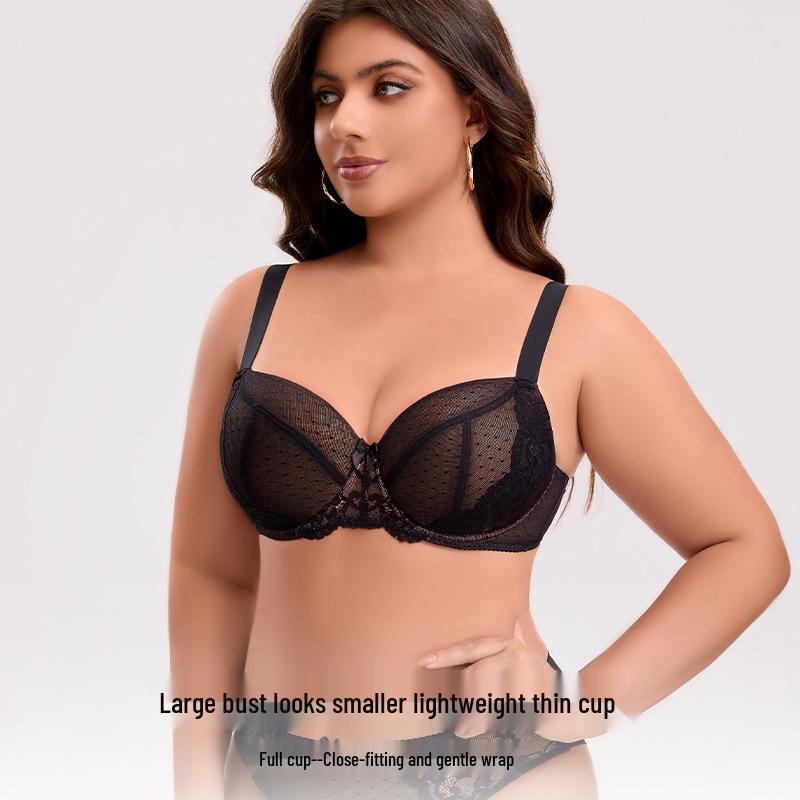 Color Block Anti-Sag Plus Size Full Cup Bra: Breathable, Bust-Minimizing, and Supportive for Large Busts