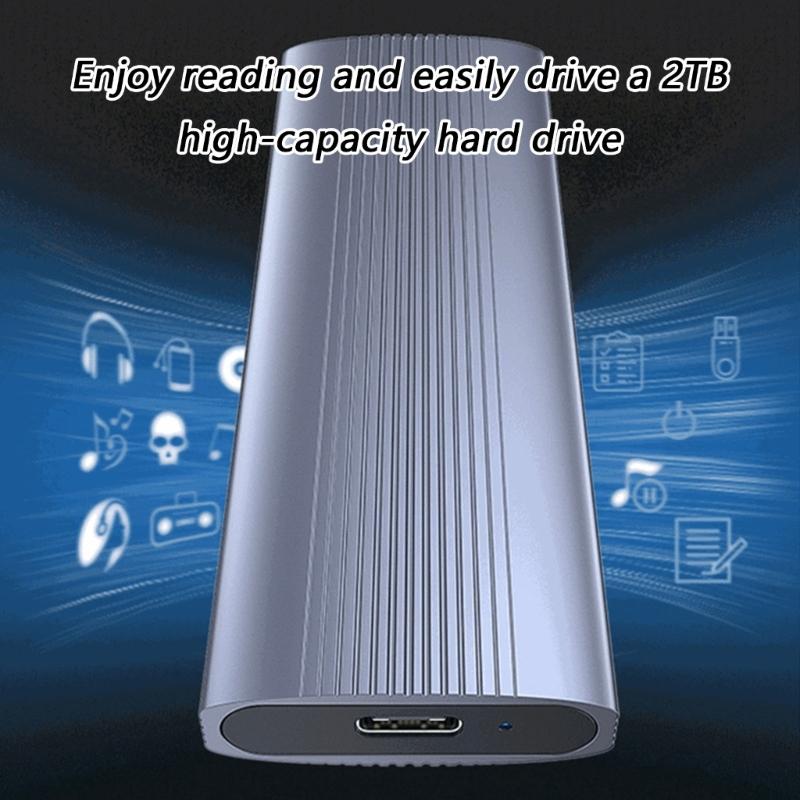Metal USB 3.2 Type C HDD Enclosure Box Tool Less Installation Multiple Platforms Compatibility for 2230-2280 Disks Case