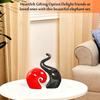 Elephant Family Showpiece, Ceramic Gloss Finish Auspicious Figurines for Living Room, Office, Bedroom (Set of 2)
