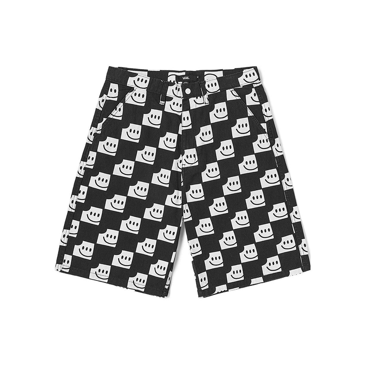 Vans Run Smiley Checkerboard Shorts Black White Unisex VN000EVTCAF S
