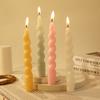 Classic Colorful Threaded Candles for Home Use Creative Odorless Long-stem Twisted Candles