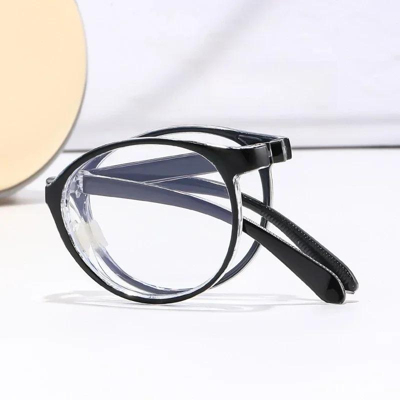 Outdoor Tragbare Faltbare Lesebrille für Herren Damen Ultraleichtes Rundes Gestell Fernsichtbrille Damen Retro Alterssichtige Brille
