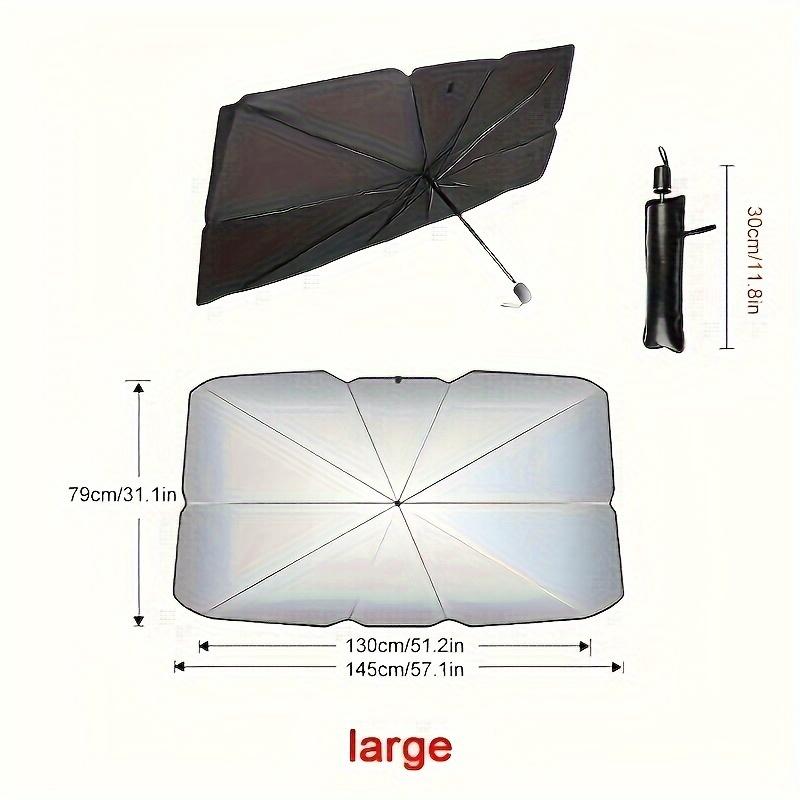 Front Driver & Passenger Side Polyester Fiber Car Windshield Sunshade, with Installation Tool and Washable Fabric, Applicable for Sedan, SUV, and Truc