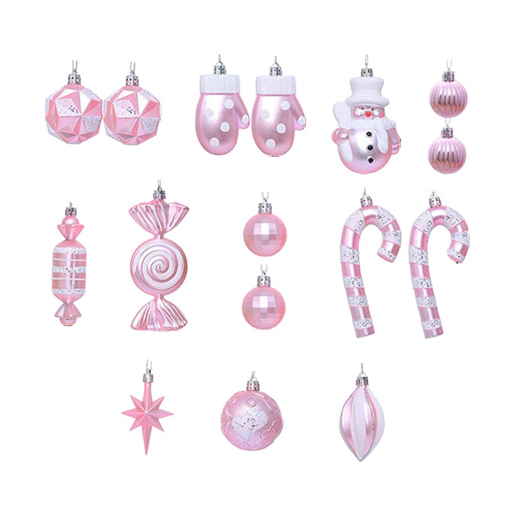 16 Pieces Xmas Decorative Baubles Shatterproof Mini Decorations Miniatures Craft Cute Winter Decor Christmas Tree Ball Ornaments