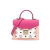 Patricia Visetos Monogram Color Block Flap Faux Leather Shoulder Tote Crossbody Bag Small Women Bags Pink MWEAAPA05QJ001