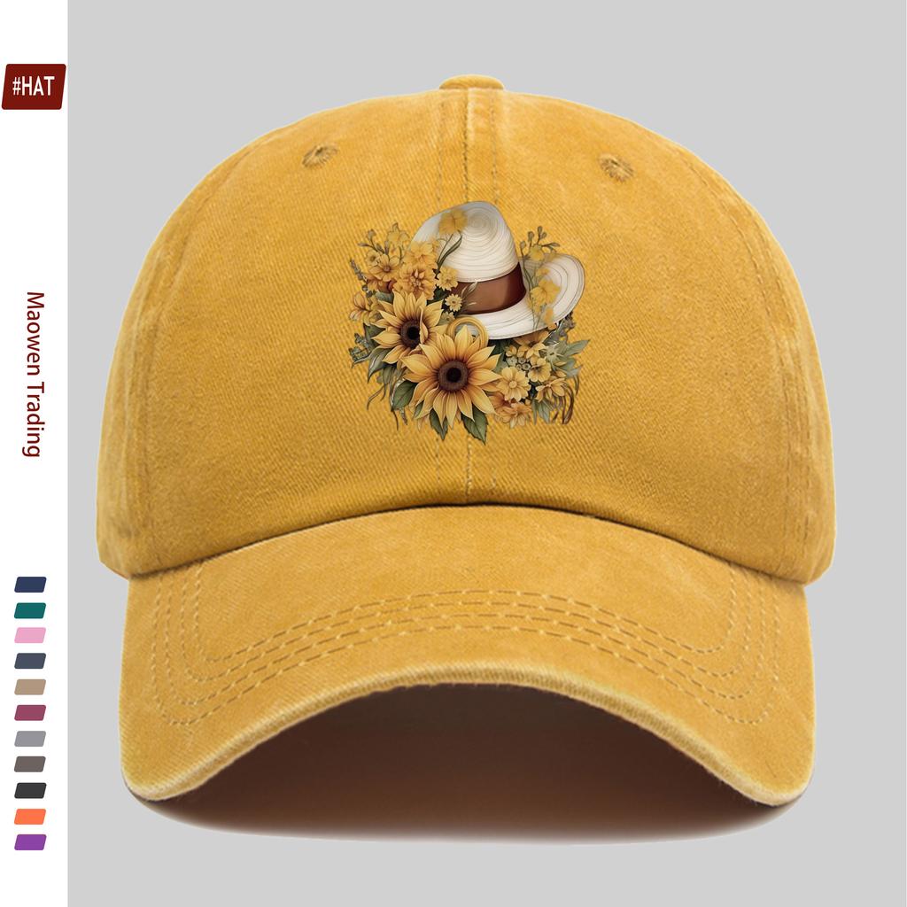 Pc Sunflower Print Baseball Cap Casual Printed Design Sun Hat Party Decor Hat MultiColor Optional Home Leisure Decor Hat