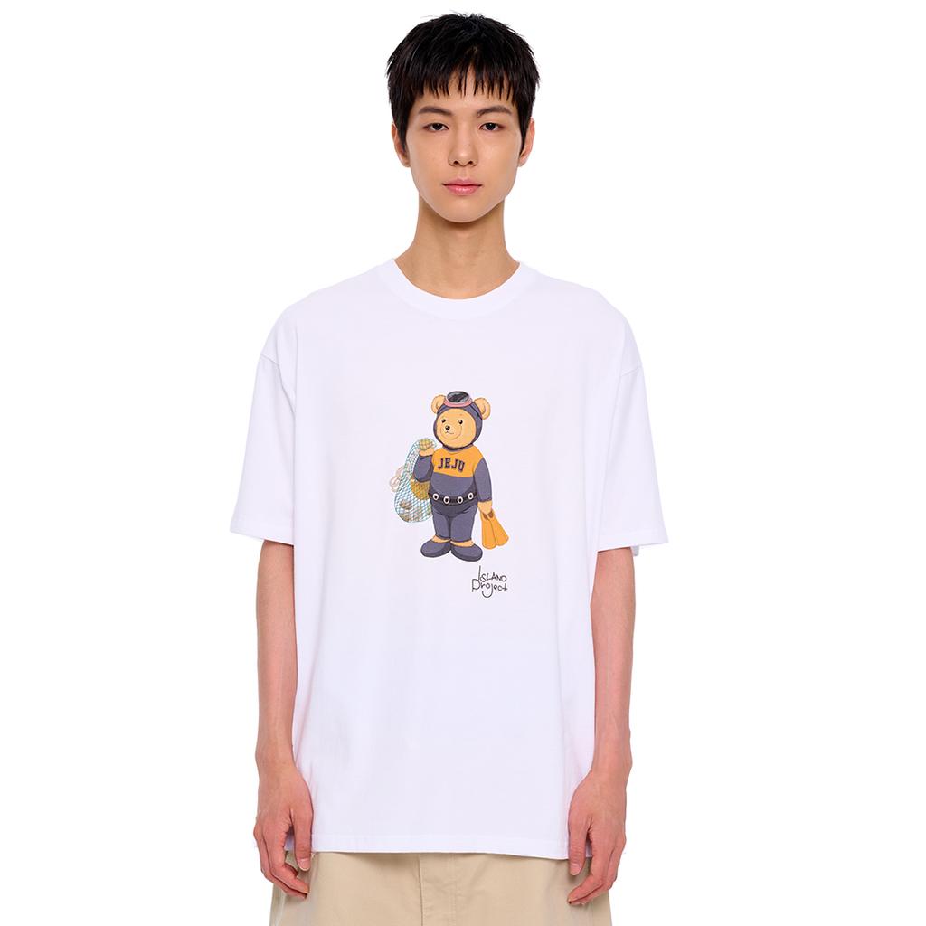 Aillaendeupeulojegteu Diver Bear T-Shirt (Ver.24) - White