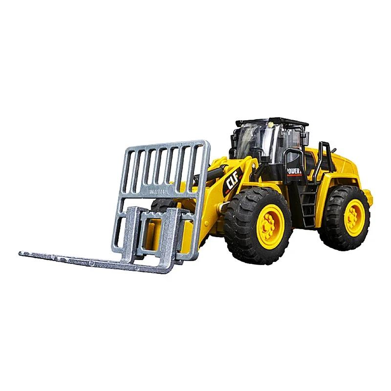 Bulldozer-Spielzeug im Maßstab 1/50, Bau-LKW-Radlader, Bulldozer-Spielzeug mit simulierten Lichtern, Bulldozer-Modell-Konstruktionsspielzeug für Jungen im Alter von 3–5 Jahren