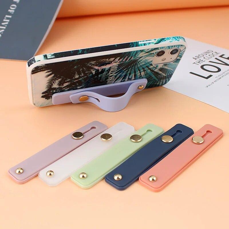 1PC Finger Wristbands Lazy Phone Holders Back-to-back Tabletop Accessories Folding And Sliding Phone Case Holders