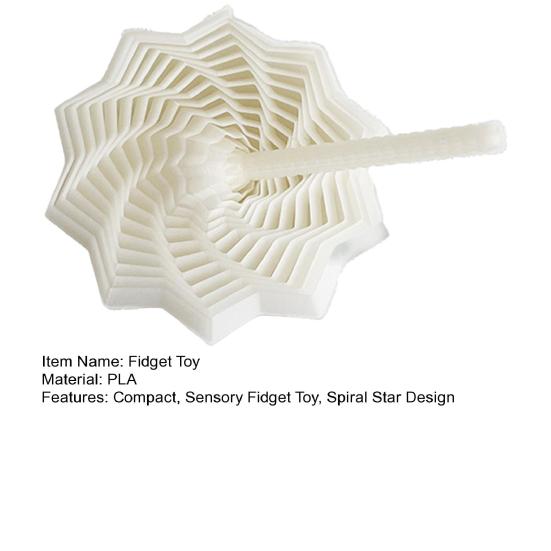 Erweiterter sensorischer Fidget-Stern 3D-gedruckter Drehturm Fidget-Spielzeug Flexibler Spiralstern mit Griff zur Stressreduzierung Büro-Schreibtischzubehör