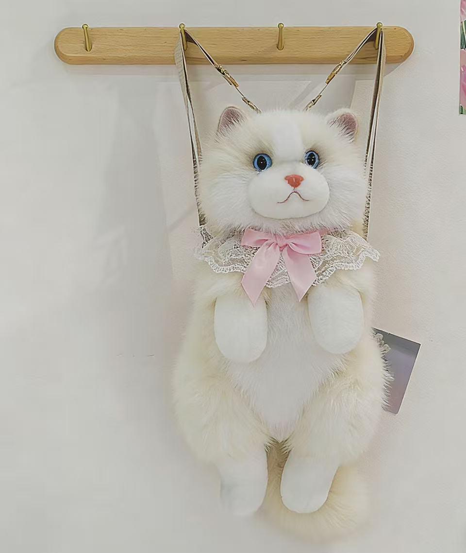 Cross-border Cat Doll Backpack: Plush Simulation Double Shoulder Toy, Ideal Gift for Girls 55cm (0.44kg)