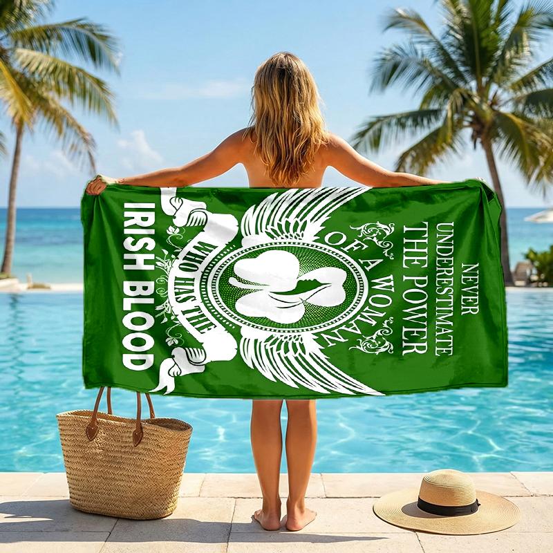 Irish Fashion Beach Towel: Ideal for Summer Adventures Soft, absorbent and quick drying suitable for swimming and bathing