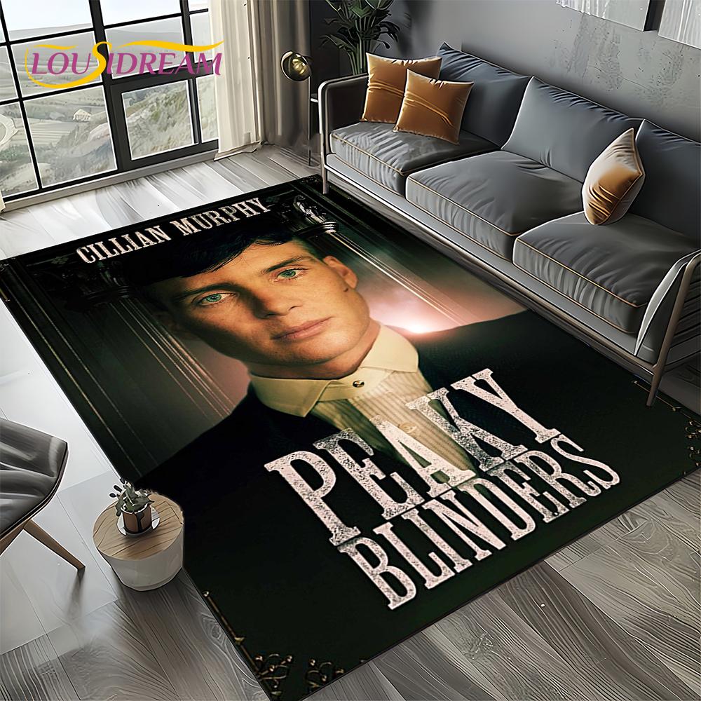 Nuovo Tappeto Tommy Shelby P-Peaky B-Blinders per Camera da Letto Soggiorno Casa Decorazione Divano, Decorazione Tappetino Gioco per Bambini Regalo