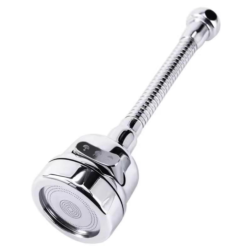 Universal Rotatable Splash-Proof Faucet Extender for Kitchen Sink