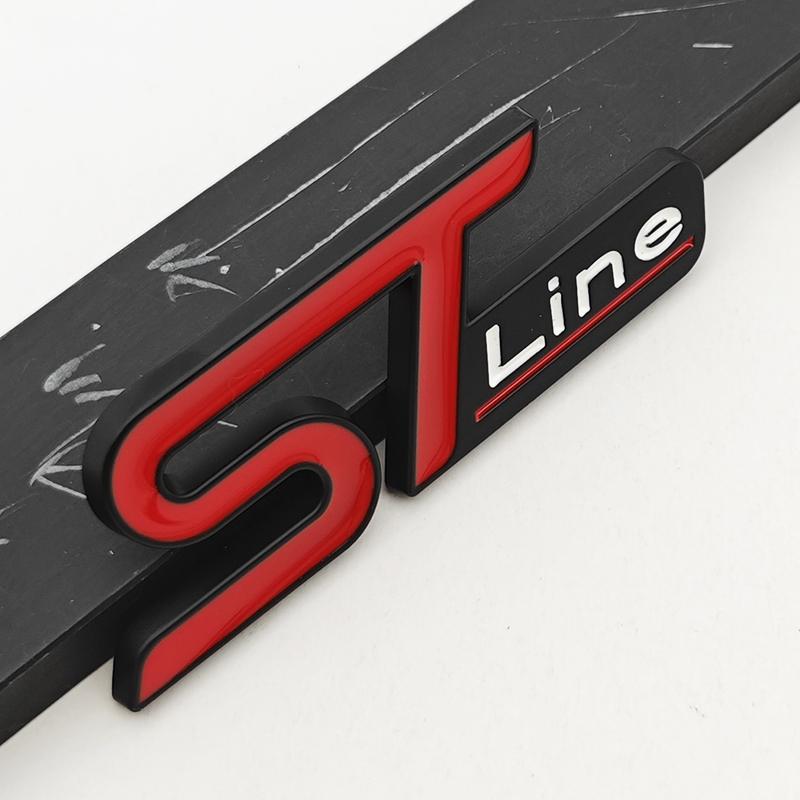 3D Metal Car Stickers STLine ST Logo Front Grille Fender Side Badge Rear Trunk Emblem For Ford Focus Mondeo Explorer Fiesta Edge QY2