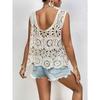 T-Shirt Women Knitting Lace Vest O-Neck Hollow Summer Style Basic Tops Tees Loose Clothing