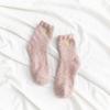 Home Indoor Cozy Floor Socks Winter Warm Soft Coral Fleece Socks Cute Heart Embroidery Thick Socks Fluffy Terry Short Sox Female