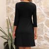Women's  Casual Loose Comfortable Solid V-Neck 3/4 Sleeve Dress