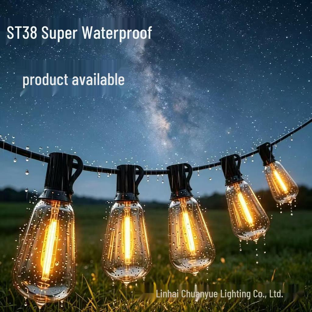 Waterproof Outdoor Solar LED G40 Bulb String Lights for Courtyard & Camping