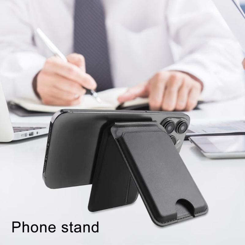 Adjustable Foldable Desk Phone Mount Wide Compatibility Phones Magnetic Holder with Card Storage Function Everyday Use