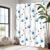 Niebieski wzór małych kwiatów Zasłona Kąpielowa Zasłona Prysznicowa Łazienkowa Wodoodporna Z 12 Haczykami Dekoracja Domu Darmowa Wysyłka