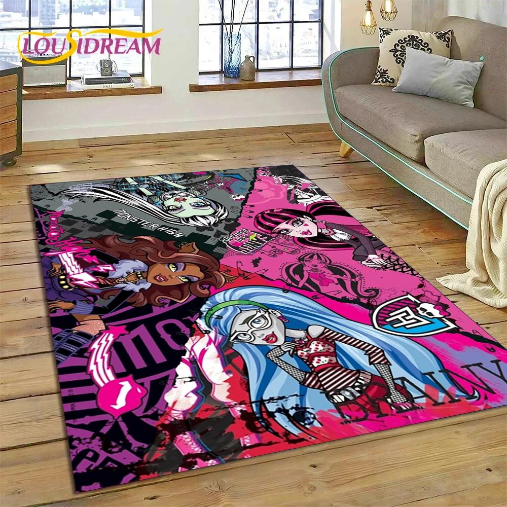Cartoon Monster High Draculaura Vampire Rug Carpet for Living Room Bedroom Home Decor,Non-slip Decoration for Sofa Doormat Gift