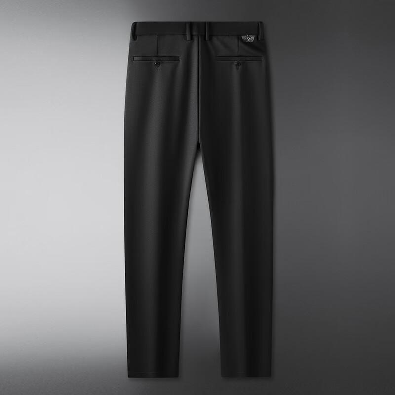 Dibenze Men's Plus Size Loose Fit Stretch Business Casual Straight Leg Trousers