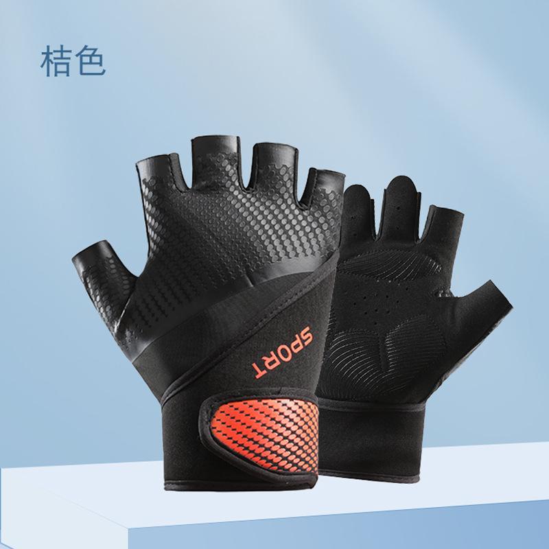 

Half Finger Sports Gloves Outdoor Men s Women s Fitness Mountain Climbing Cycling Anti Slip Shock-absorbing Lightweight XL помаранчевий