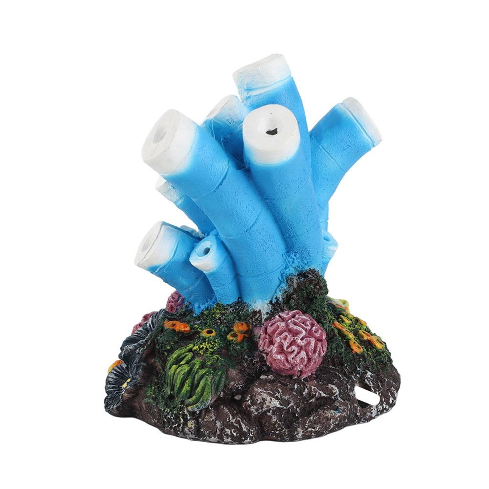 Simulation Coral Volcano Ornament Colorful LED Light Aquarium Decoration Fish Tank Landscape