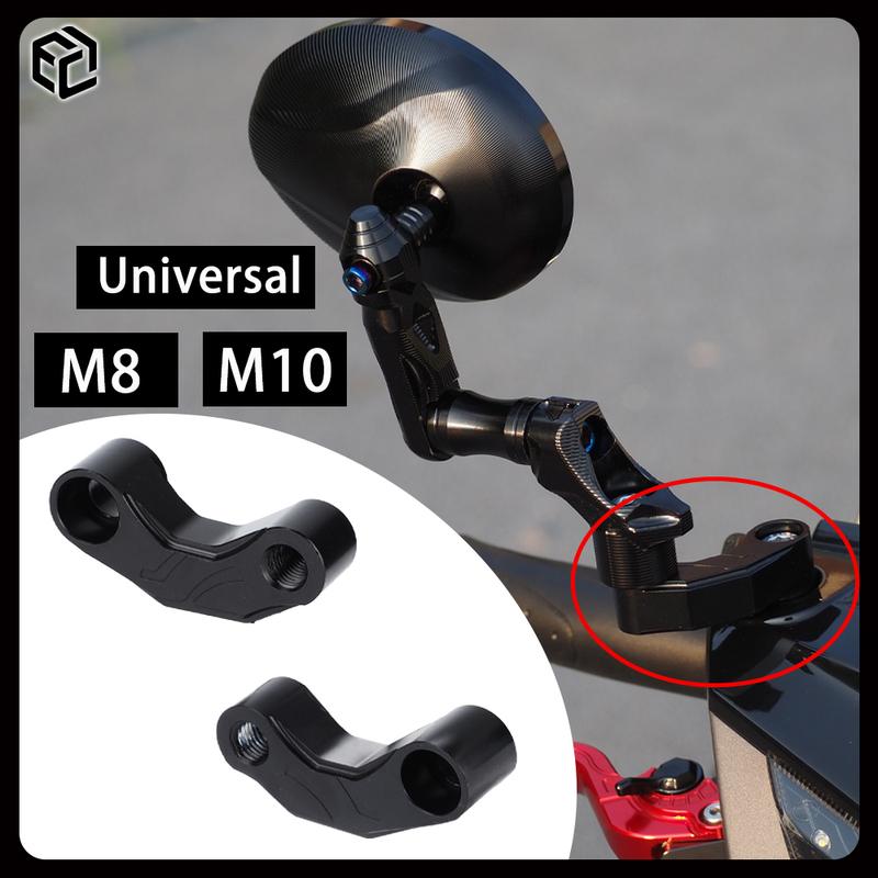 8mm /10mm Universal Motorcycle Mirror Base Motorcycle Mirror Mount Adapter Kit Aluminum Alloy Material CNC Technology Anodizing