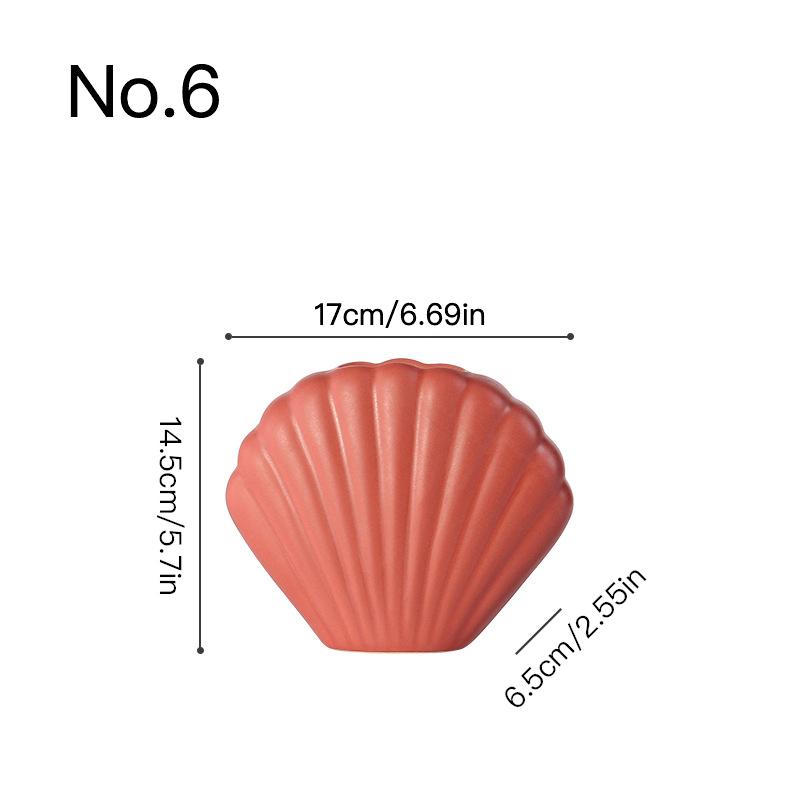 Creative Art Shell Vase Ceramic Hydroponic Vase Flower Arrangement Home Decor Indoor Decoration Desktop Ornaments