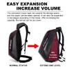 Carbon Fiber Motorcycle Backpack Motocross Helmet Bag Waterproof Motorsport Riding Backpack Expandable Hard Shell Bag Reflective