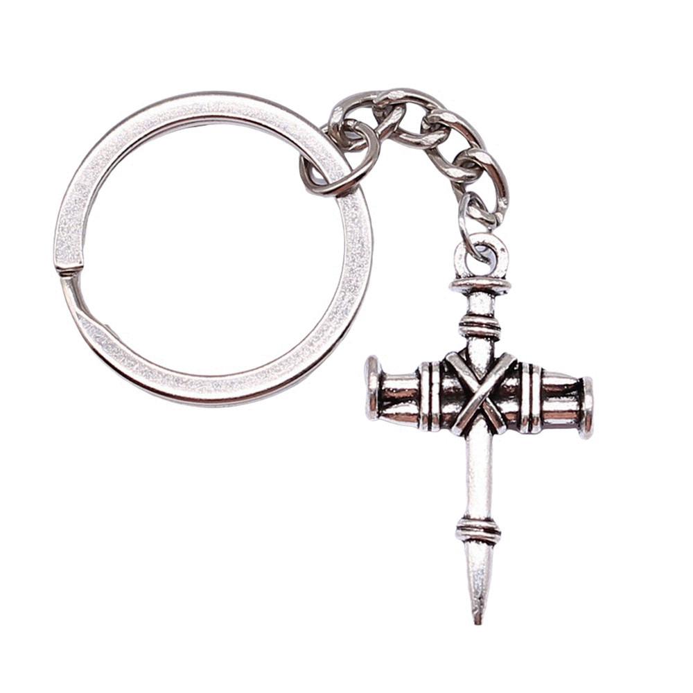 Portachiavi con Ciondolo Croce Ankh Amuleto Egiziano Portachiavi Anello 28mm