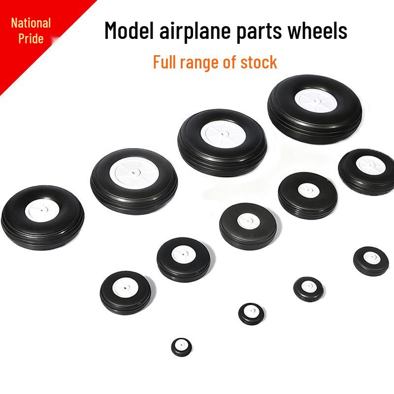 Realistic 20-127mm PU Tires & Sponge Wheels for Fixed-Wing RC Model Aircraft