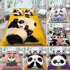Panda Ložní souprava pro děti Chlapci Dívky Roztomilý kreslený Panda velká Přikrývka Set Velikost KingQueen Žlutá Měkký Polyester Povlak na přikrývku