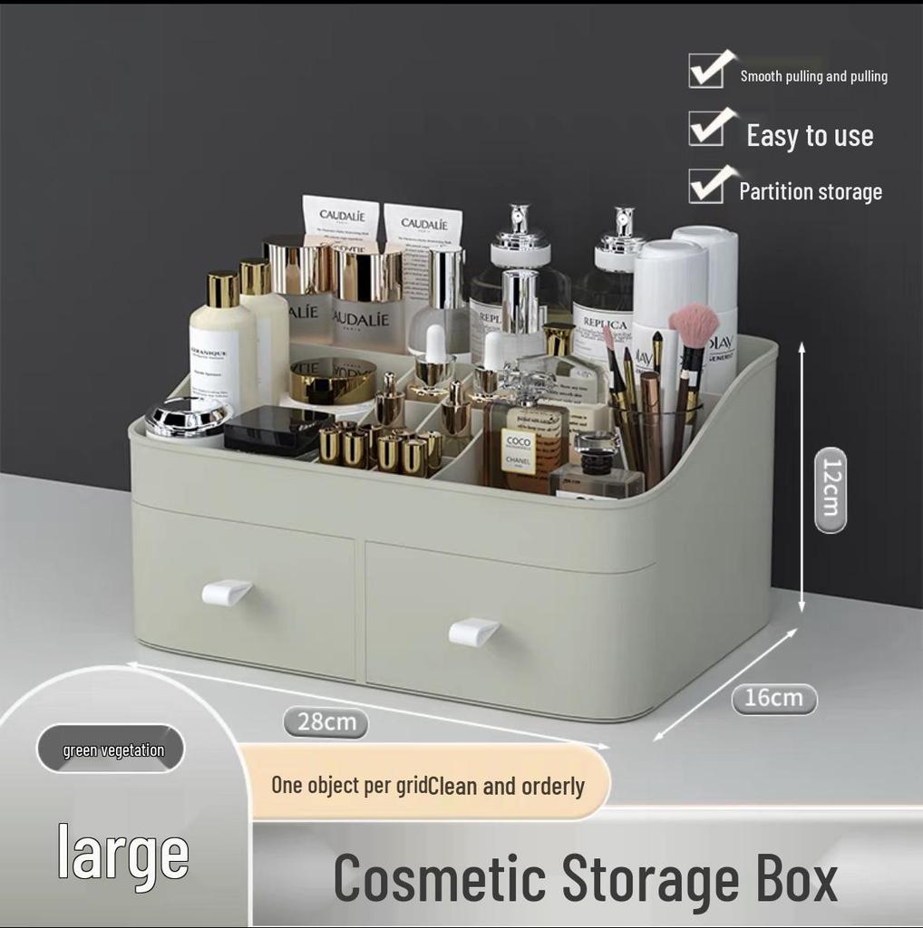 Large Drawer Cosmetic Organizer Box: Skincare, Lipstick, and Desktop Storage Holder