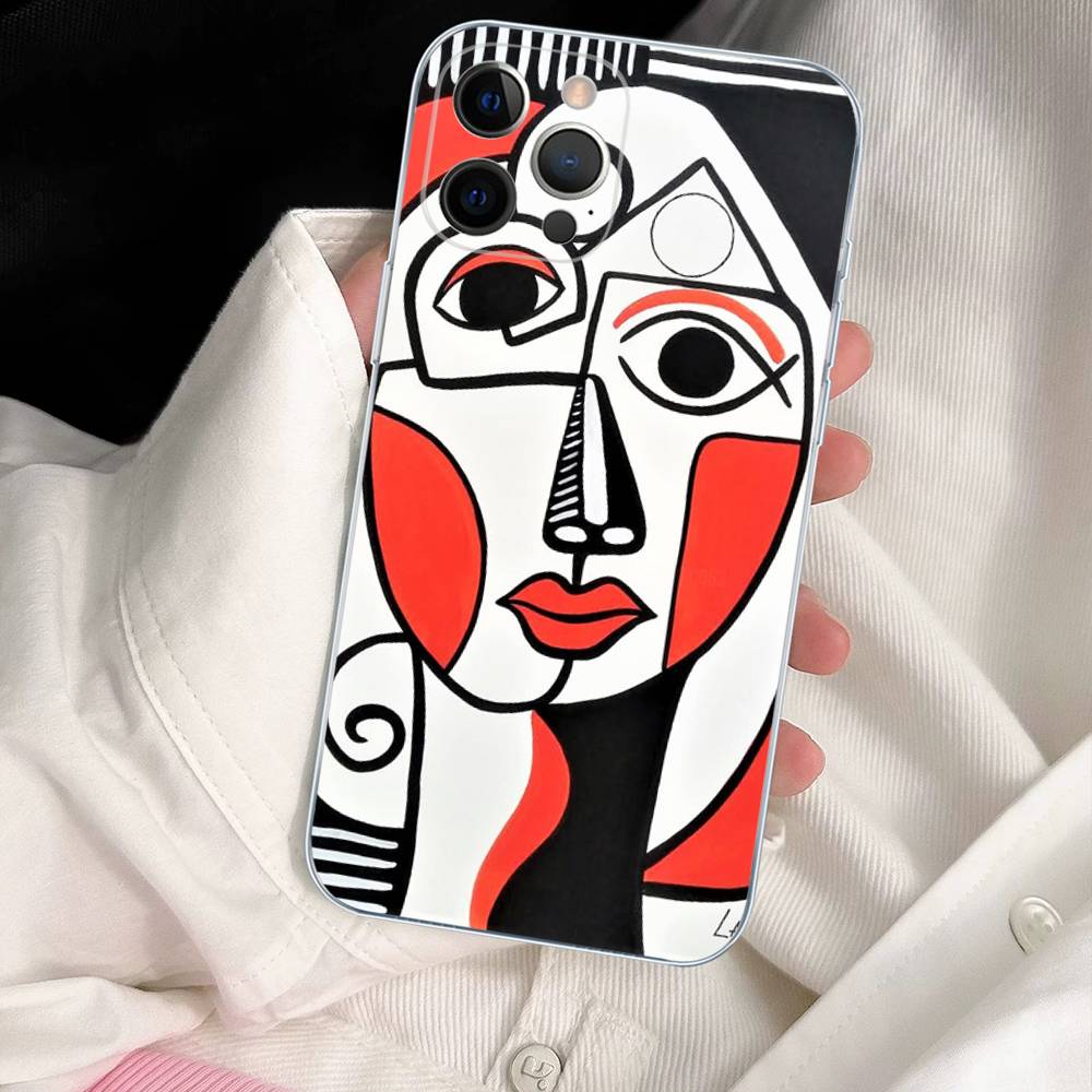Picasso Abstract Art Painting Phone Case For IPhone 17 16e 16 15 14 13 12 11 Mini Pro Max Plus Transparent Soft