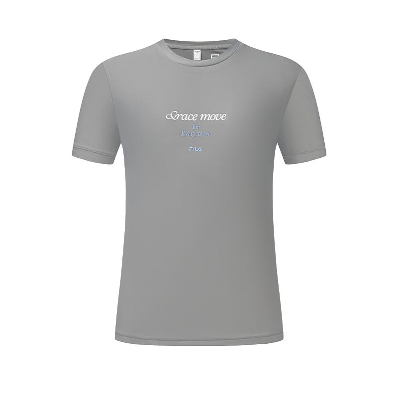 FILA Fitness Cool Touch Solid Short Sleeve T-Shirt Women tops A11W631102FGY S