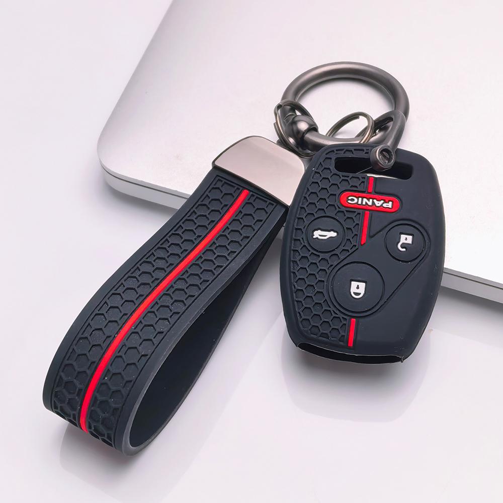 Key Fob Cover for Honda Accord Civic Models CRV with Keychain Anti-Scratch Surface Shockproof Structure Soft Grip Texture Easy Install Design