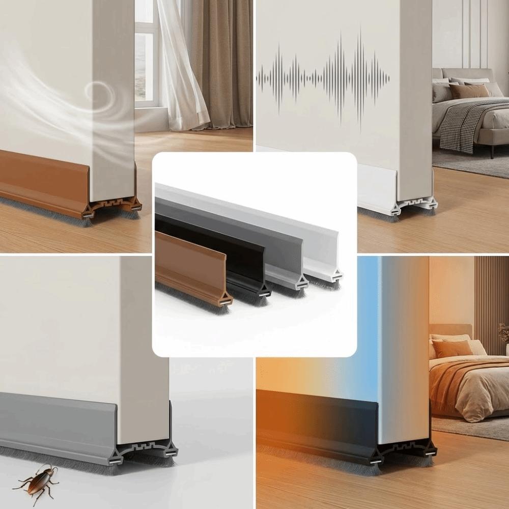 With Brushes Door Draft Stopper 96cm Soundproof Weather Stripping Door Seal Insect Prevention Dustproof Design Door Sweep
