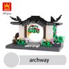 Street House Architecture China ancient times Chinoiserie villa Model building block DIY brick creative Toy Moc classical idea