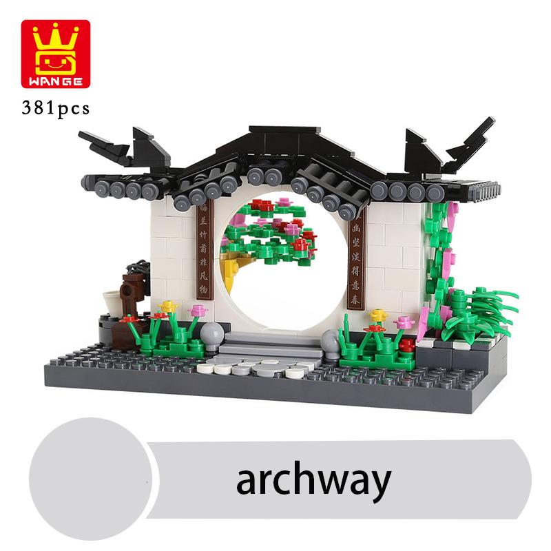 Street House Architecture China ancient times Chinoiserie villa Model building block DIY brick creative Toy Moc classical idea