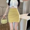 Zuose Summer 2026 High-Waist Pleated Irregular Hem Mini Skirt
